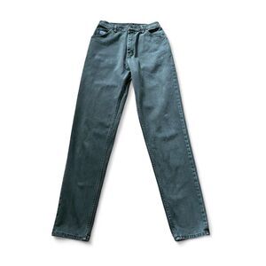 Wrangler Women’s Jeans Dark Olive Denim Vintage High Waisted Tapered Leg Sz. M